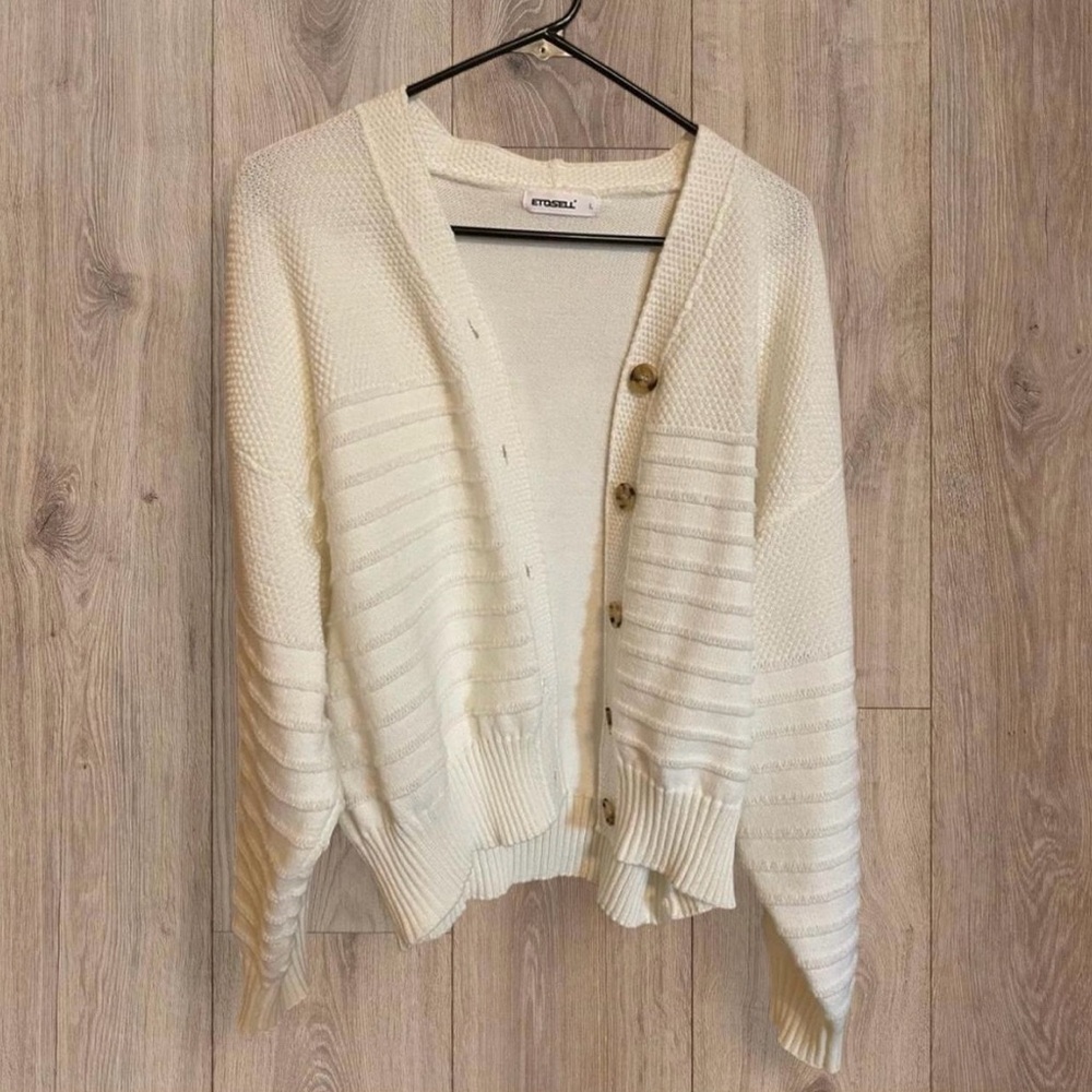 Women's White Sweater Cardigan